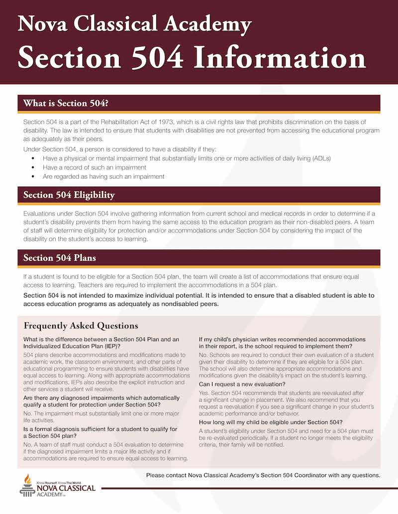 Section 504 Information