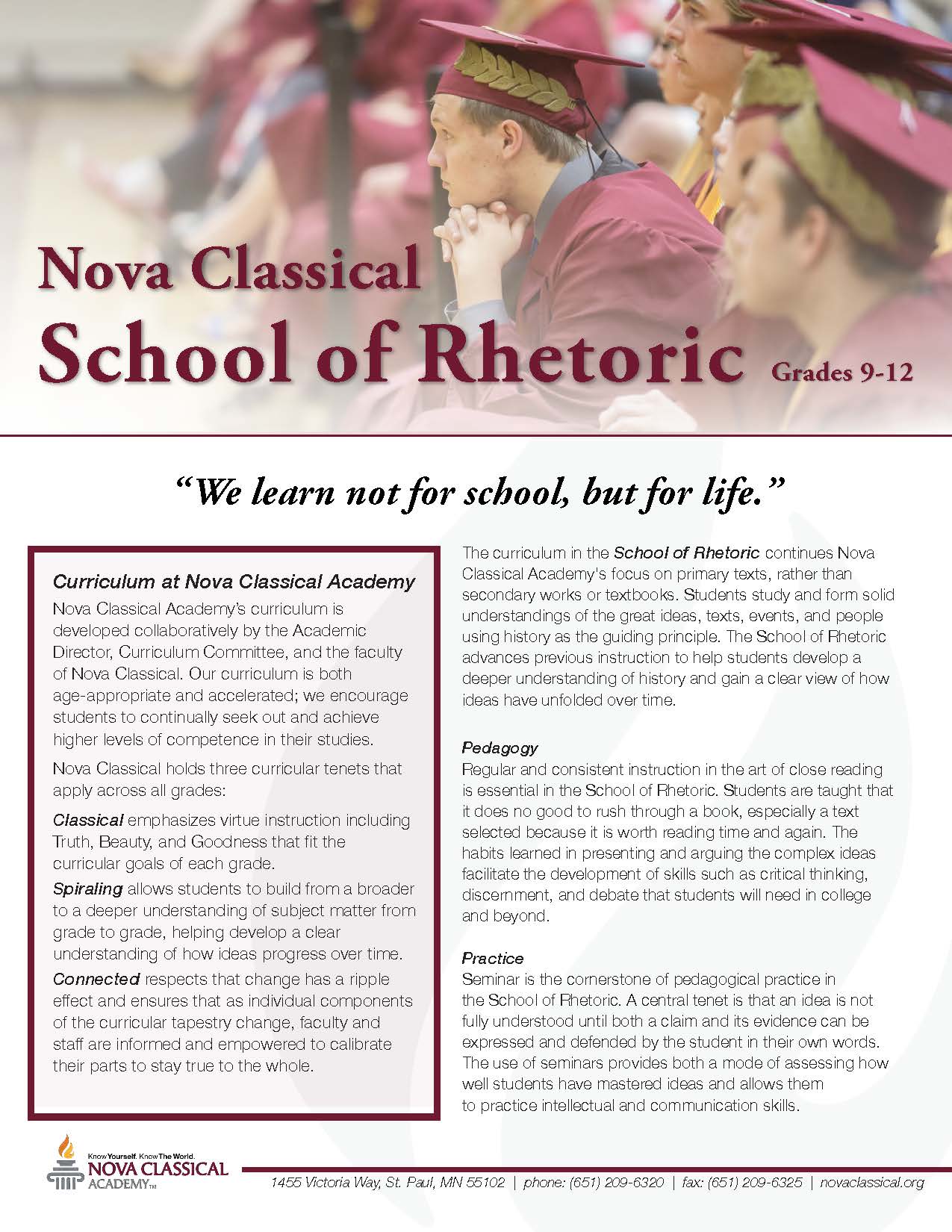 Nova Classical School of Rhetoric - Grades 9-12