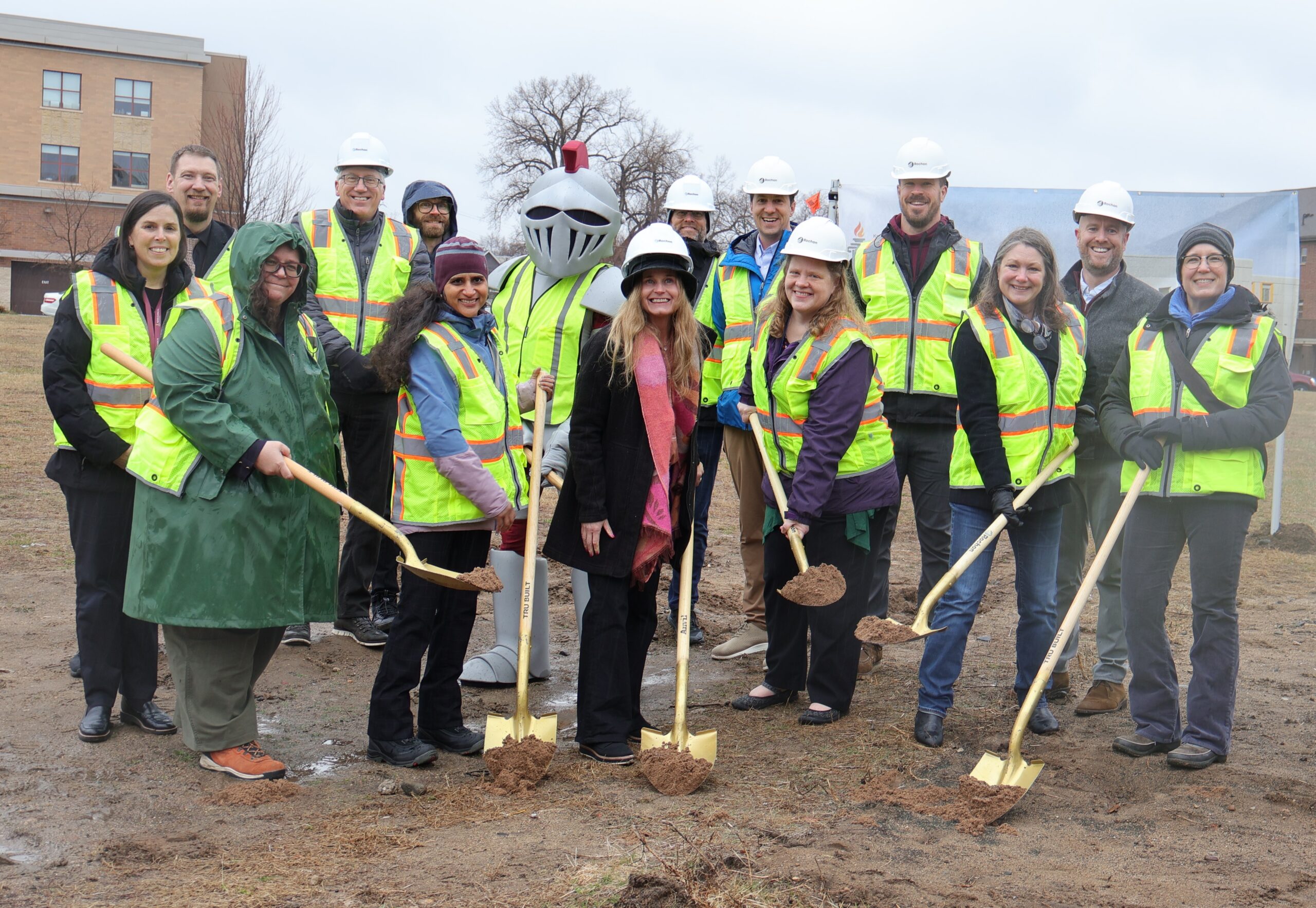Group with shovels for groundbreaking ceremony